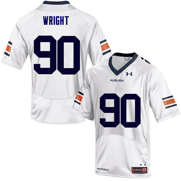 Men's Auburn Tigers #90 Gabe Wright White College Stitched Football Jersey